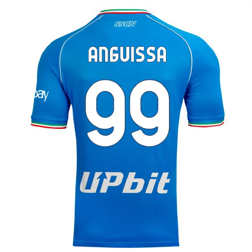 Danxen Niño Camiseta Frank Anguissa #99 Cielo Azul 1ª Equipación 2023/24 La Camisa