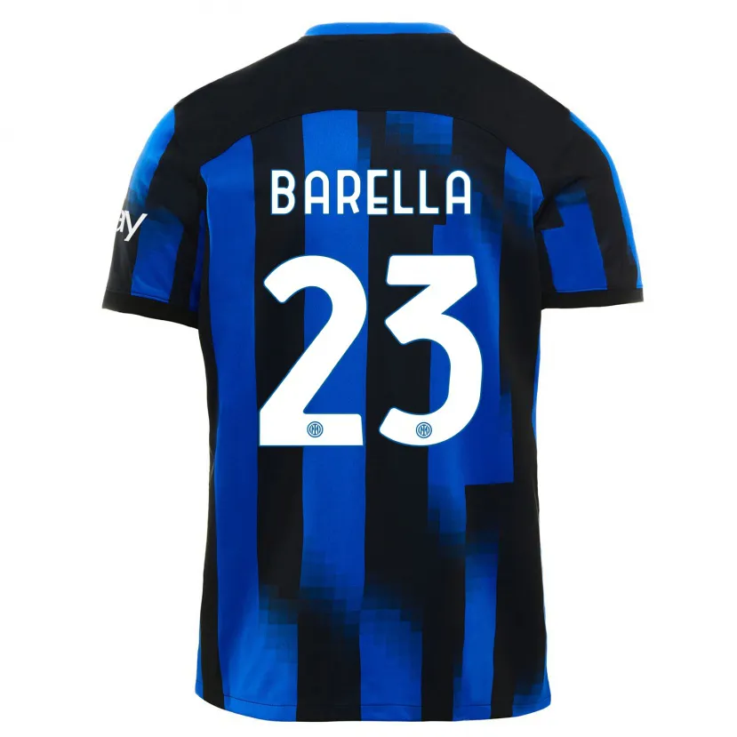 Danxen Niño Camiseta Nicolò Barella #23 Azul Negro 1ª Equipación 2023/24 La Camisa