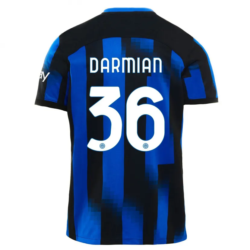 Danxen Niño Camiseta Matteo Darmian #36 Azul Negro 1ª Equipación 2023/24 La Camisa