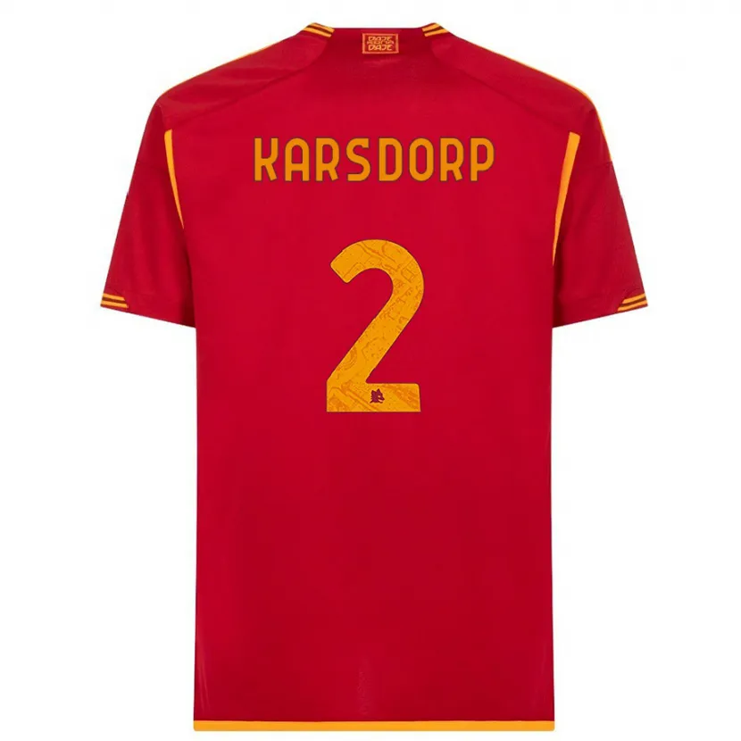 Danxen Niño Camiseta Rick Karsdorp #2 Rojo 1ª Equipación 2023/24 La Camisa