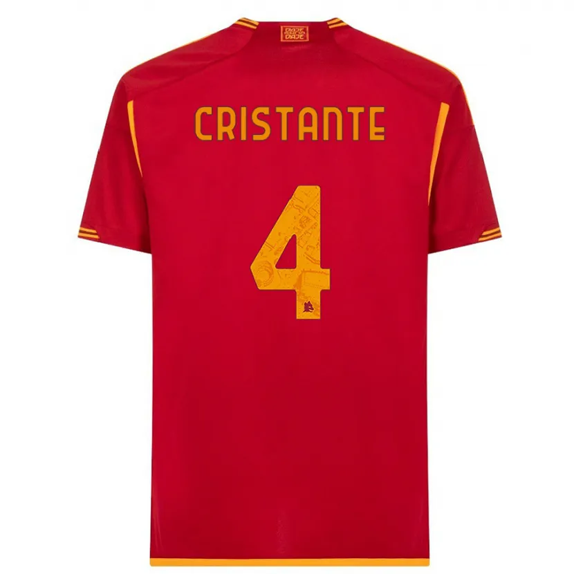 Danxen Niño Camiseta Bryan Cristante #4 Rojo 1ª Equipación 2023/24 La Camisa