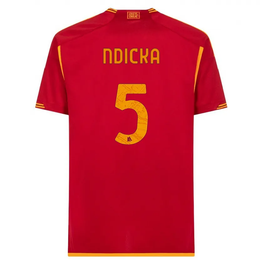 Danxen Niño Camiseta Evan Ndicka #5 Rojo 1ª Equipación 2023/24 La Camisa