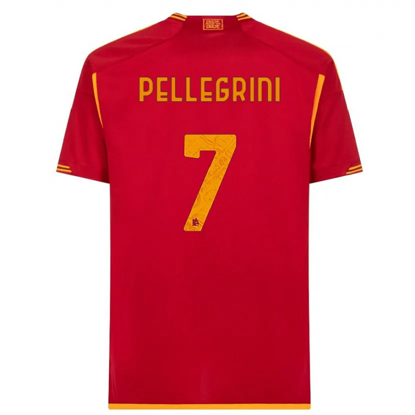 Danxen Niño Camiseta Lorenzo Pellegrini #7 Rojo 1ª Equipación 2023/24 La Camisa