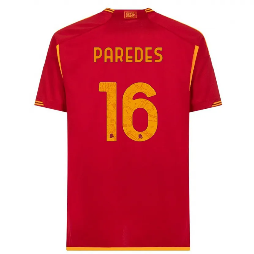 Danxen Niño Camiseta Leandro Paredes #16 Rojo 1ª Equipación 2023/24 La Camisa