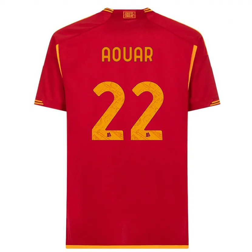 Danxen Niño Camiseta Houssem Aouar #22 Rojo 1ª Equipación 2023/24 La Camisa