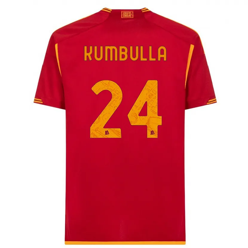 Danxen Niño Camiseta Marash Kumbulla #24 Rojo 1ª Equipación 2023/24 La Camisa