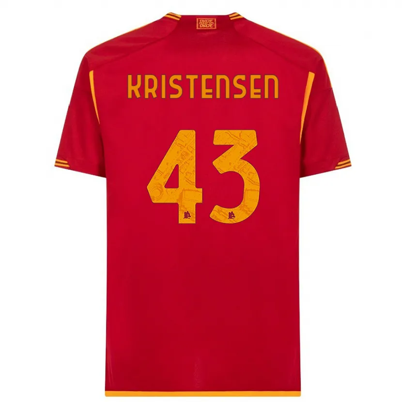 Danxen Niño Camiseta Rasmus Kristensen #43 Rojo 1ª Equipación 2023/24 La Camisa