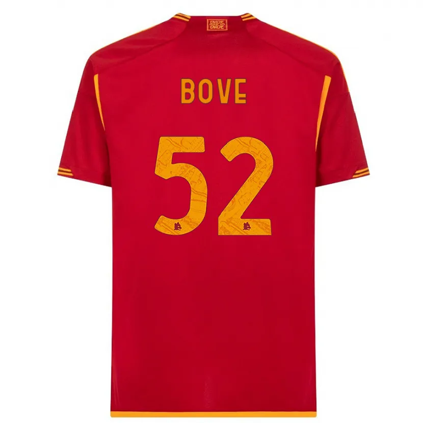 Danxen Niño Camiseta Edoardo Bove #52 Rojo 1ª Equipación 2023/24 La Camisa