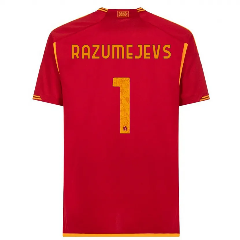 Danxen Niño Camiseta Vladislavs Razumejevs #1 Rojo 1ª Equipación 2023/24 La Camisa