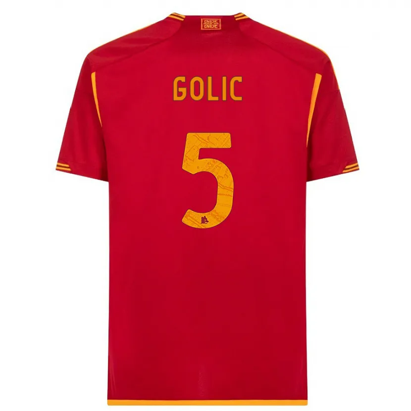 Danxen Niño Camiseta Lovro Golic #5 Rojo 1ª Equipación 2023/24 La Camisa