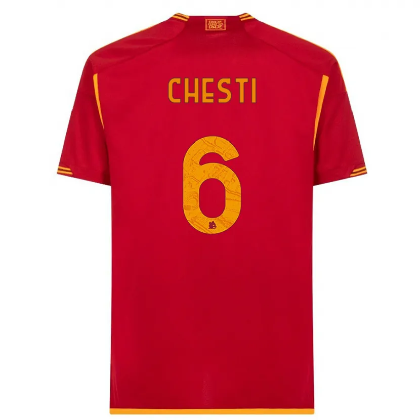 Danxen Niño Camiseta Francesco Chesti #6 Rojo 1ª Equipación 2023/24 La Camisa