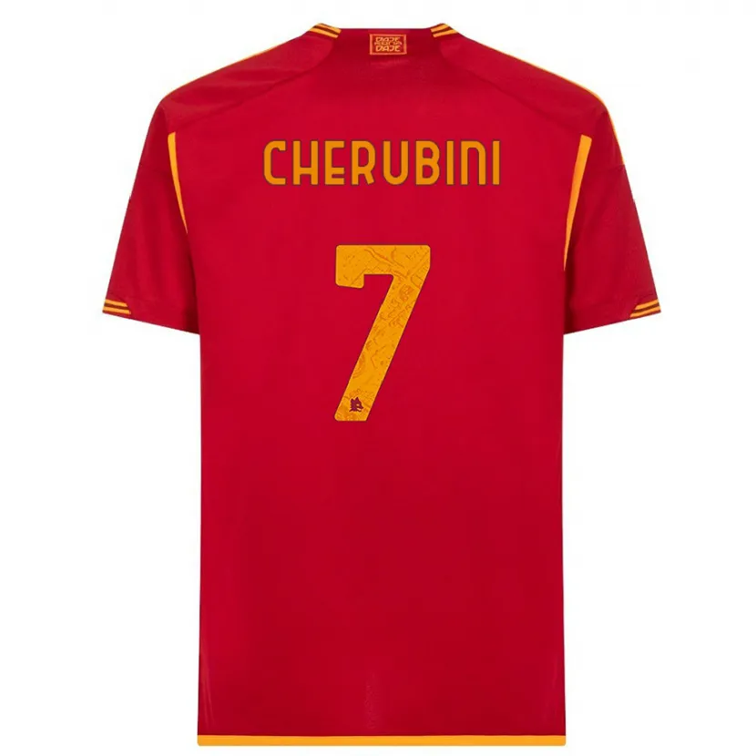 Danxen Niño Camiseta Luigi Cherubini #7 Rojo 1ª Equipación 2023/24 La Camisa