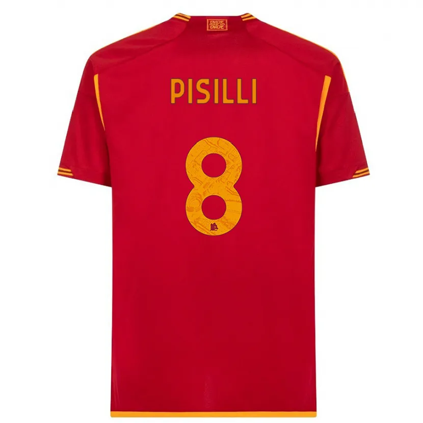 Danxen Niño Camiseta Niccolò Pisilli #8 Rojo 1ª Equipación 2023/24 La Camisa