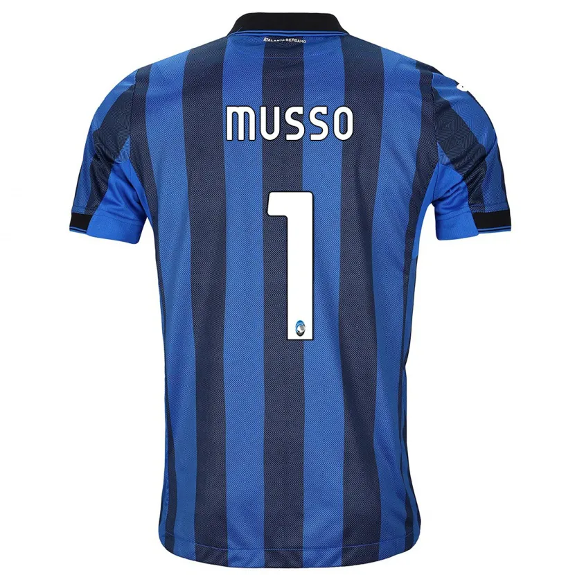 Danxen Niño Camiseta Juan Musso #1 Azul Negro 1ª Equipación 2023/24 La Camisa