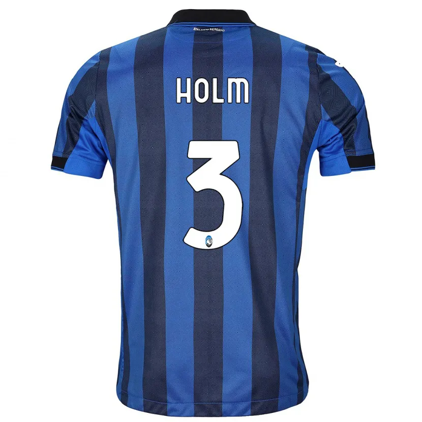 Danxen Niño Camiseta Emil Holm #3 Azul Negro 1ª Equipación 2023/24 La Camisa