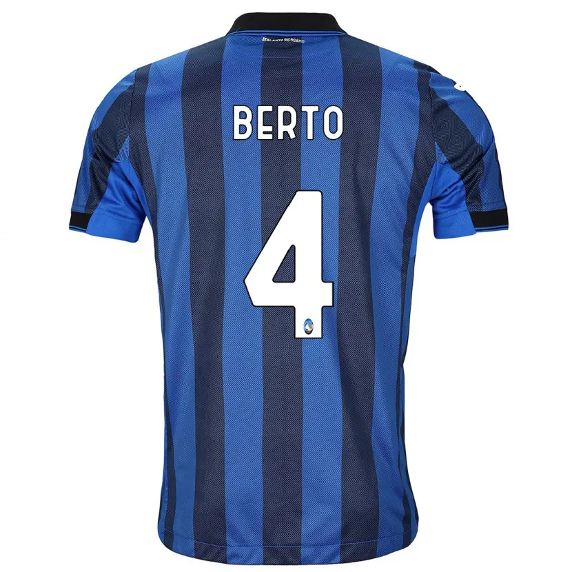 Danxen Niño Camiseta Gabriele Berto #4 Azul Negro 1ª Equipación 2023/24 La Camisa