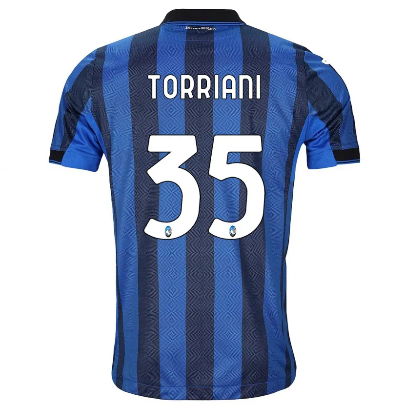 Danxen Niño Camiseta Andrea Torriani #35 Azul Negro 1ª Equipación 2023/24 La Camisa