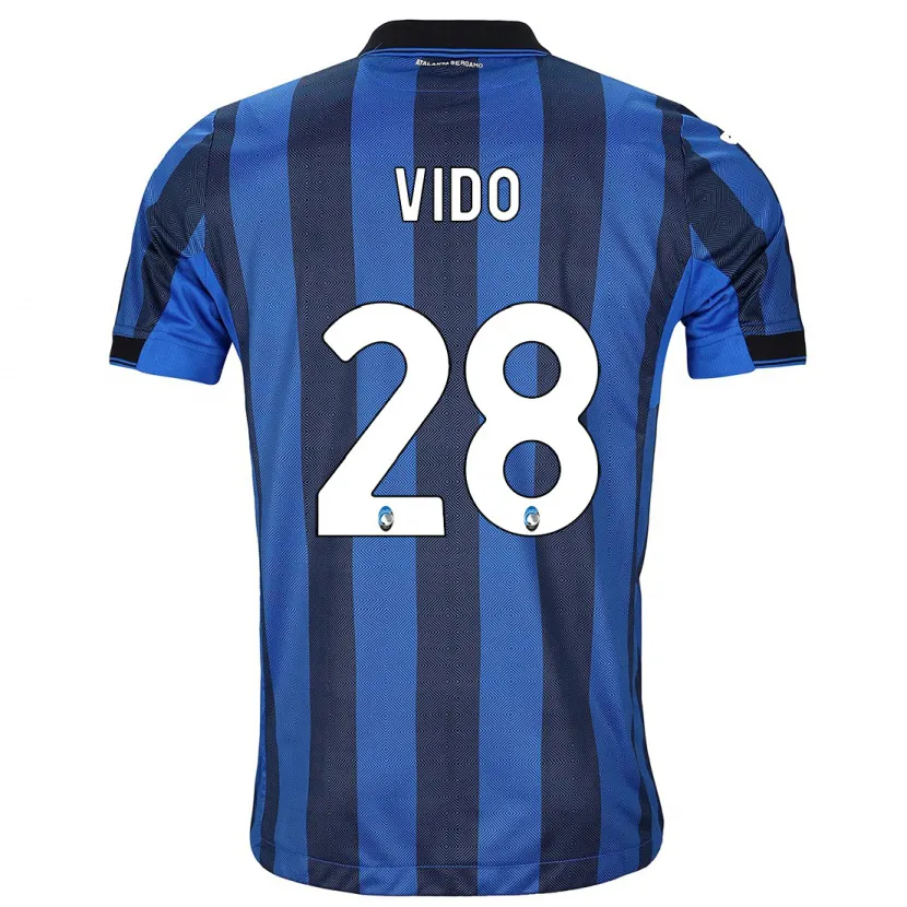 Danxen Niño Camiseta Luca Vido #28 Azul Negro 1ª Equipación 2023/24 La Camisa