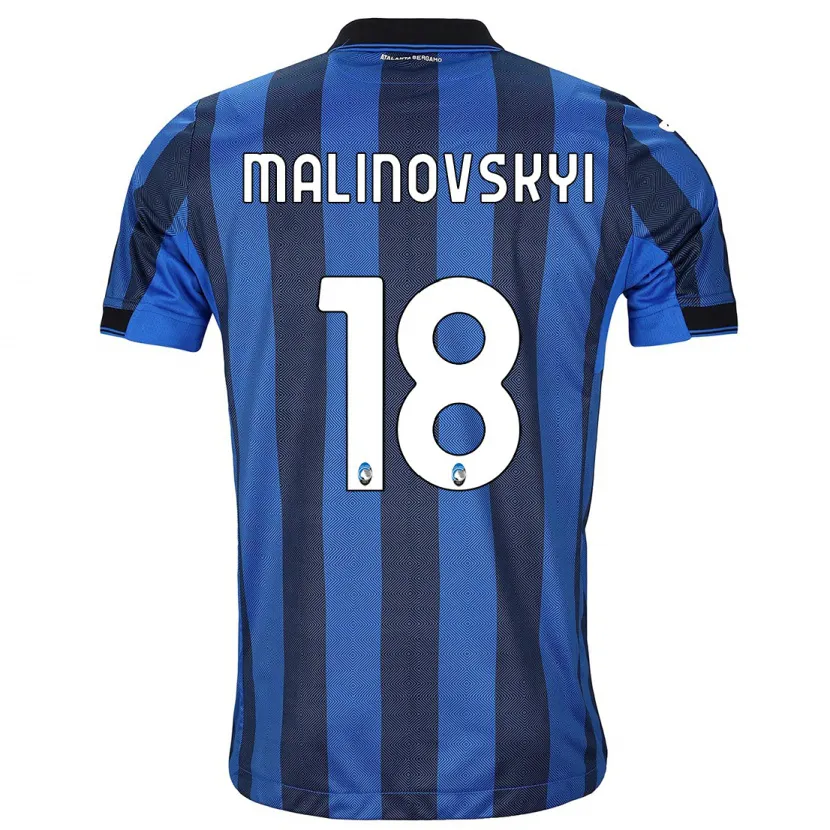 Danxen Niño Camiseta Ruslan Malinovskyi #18 Azul Negro 1ª Equipación 2023/24 La Camisa