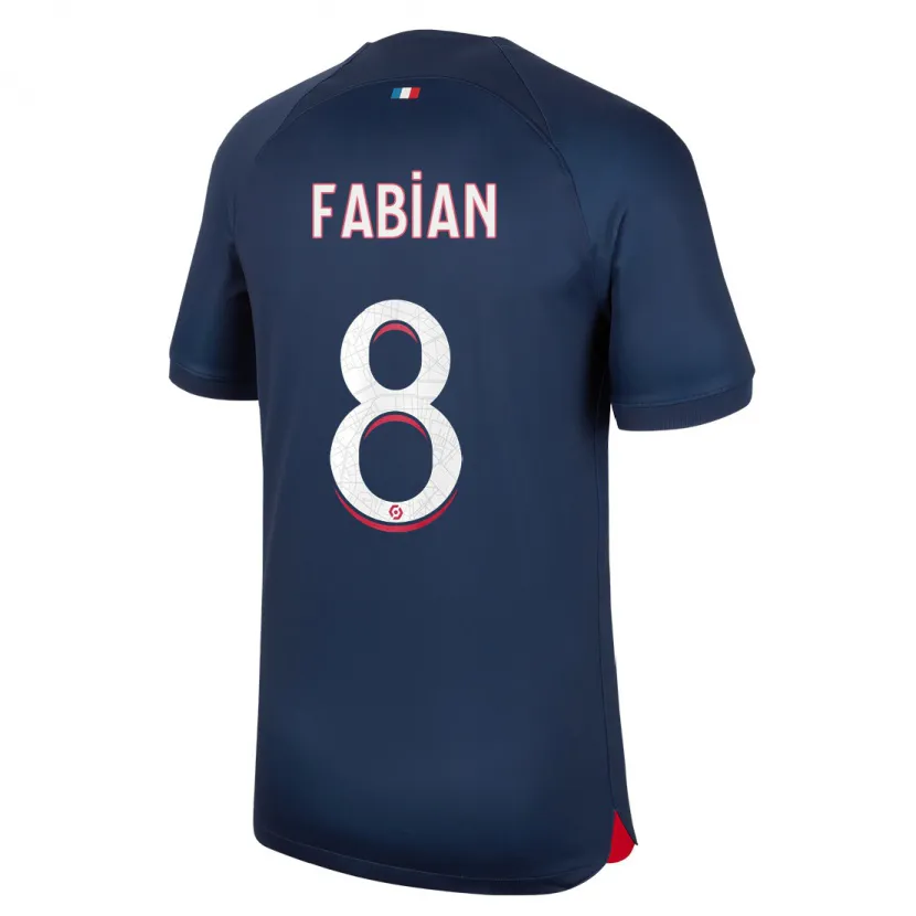 Danxen Niño Camiseta Fabián Ruiz #8 Azul Rojo 1ª Equipación 2023/24 La Camisa