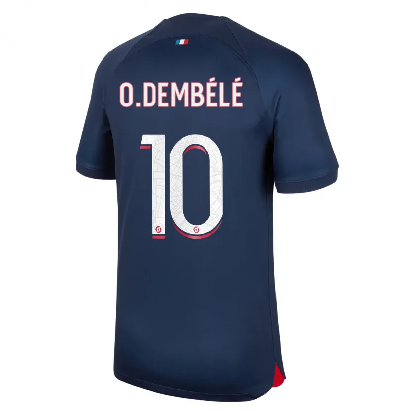 Danxen Niño Camiseta Ousmane Dembélé #10 Azul Rojo 1ª Equipación 2023/24 La Camisa