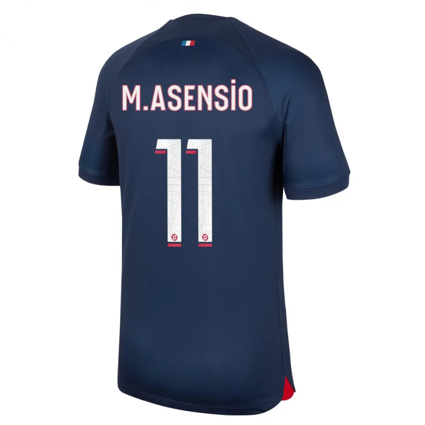 Danxen Niño Camiseta Marco Asensio #11 Azul Rojo 1ª Equipación 2023/24 La Camisa