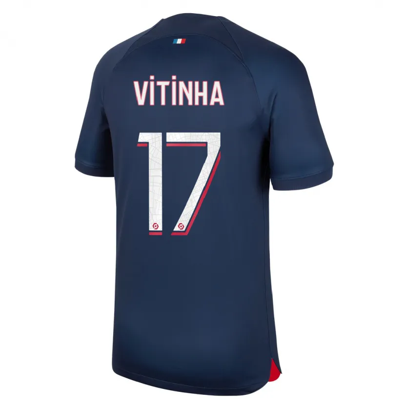 Danxen Niño Camiseta Vitinha #17 Azul Rojo 1ª Equipación 2023/24 La Camisa