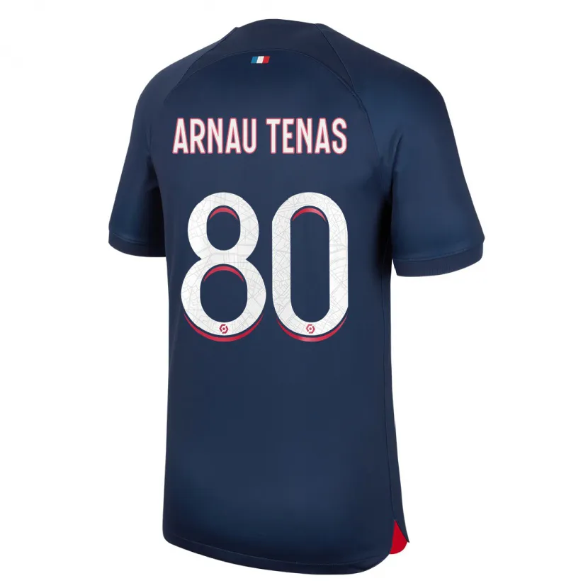 Danxen Niño Camiseta Arnau Tenas #80 Azul Rojo 1ª Equipación 2023/24 La Camisa