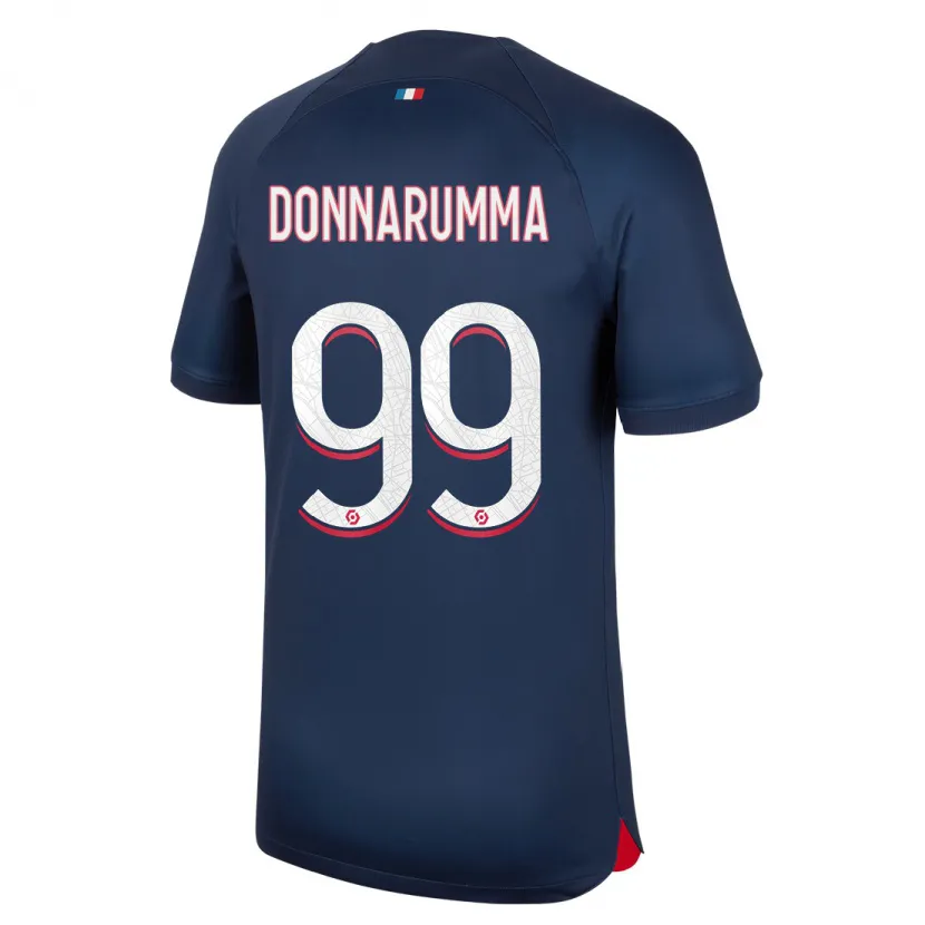 Danxen Niño Camiseta Gianluigi Donnarumma #99 Azul Rojo 1ª Equipación 2023/24 La Camisa