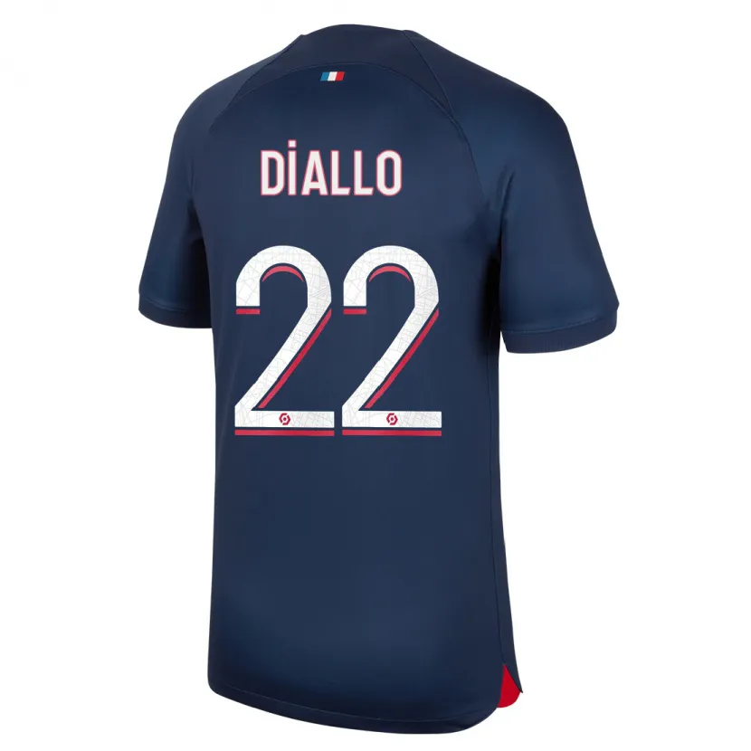 Danxen Niño Camiseta Abdou Diallo #22 Azul Rojo 1ª Equipación 2023/24 La Camisa