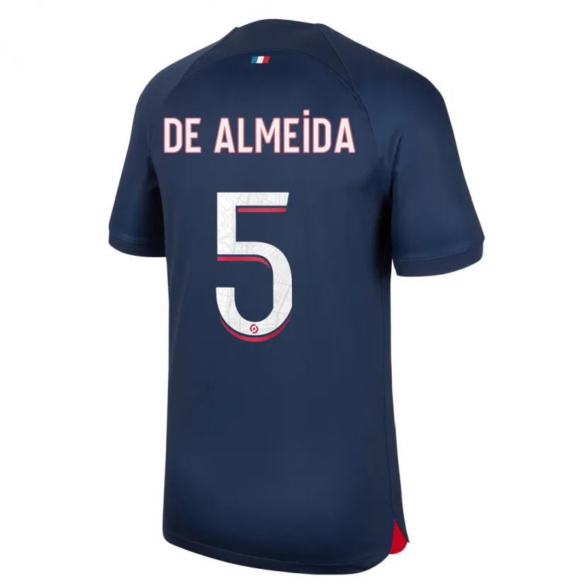 Danxen Niño Camiseta Elisa De Almeida #5 Azul Rojo 1ª Equipación 2023/24 La Camisa