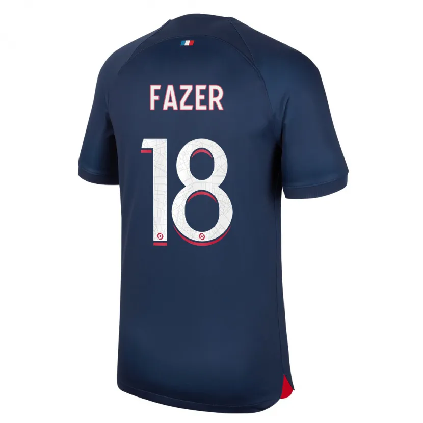 Danxen Niño Camiseta Laurina Fazer #18 Azul Rojo 1ª Equipación 2023/24 La Camisa