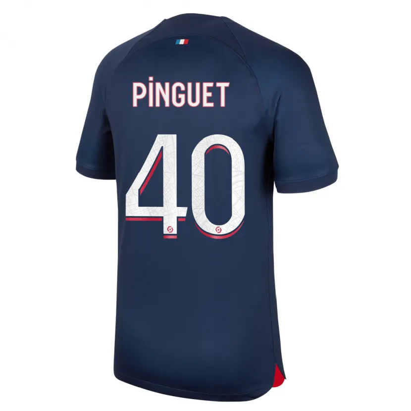 Danxen Niño Camiseta Alice Pinguet #40 Azul Rojo 1ª Equipación 2023/24 La Camisa