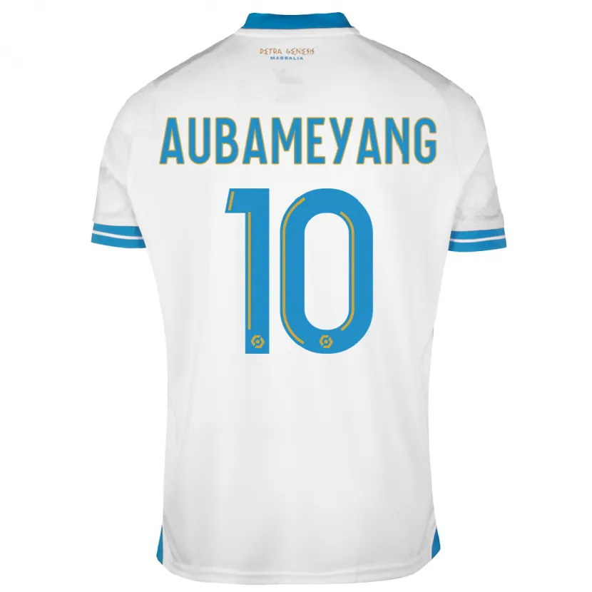 Danxen Niño Camiseta Pierre-Emerick Aubameyang #10 Blanco 1ª Equipación 2023/24 La Camisa