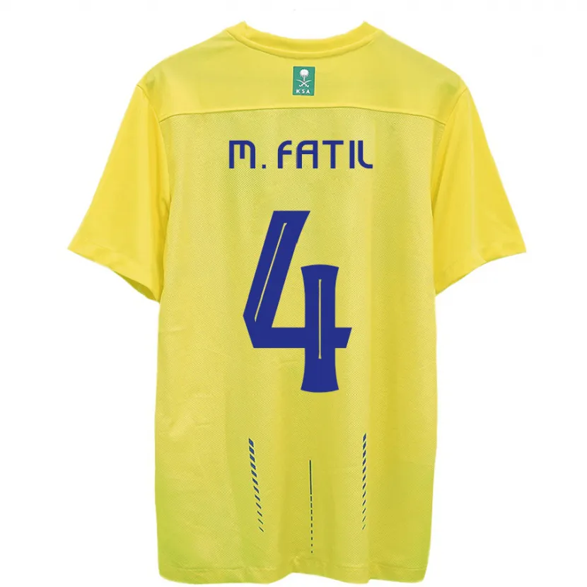 Danxen Niño Camiseta Mohammed Al-Fatil #4 Amarillo 1ª Equipación 2023/24 La Camisa