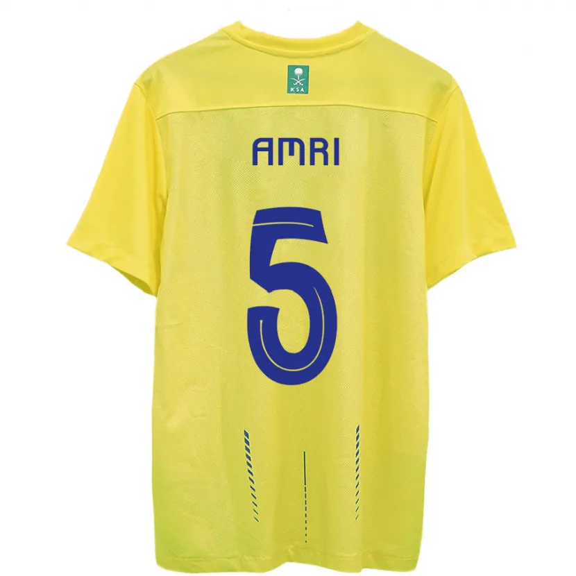 Danxen Niño Camiseta Abdulelah Al-Amri #5 Amarillo 1ª Equipación 2023/24 La Camisa