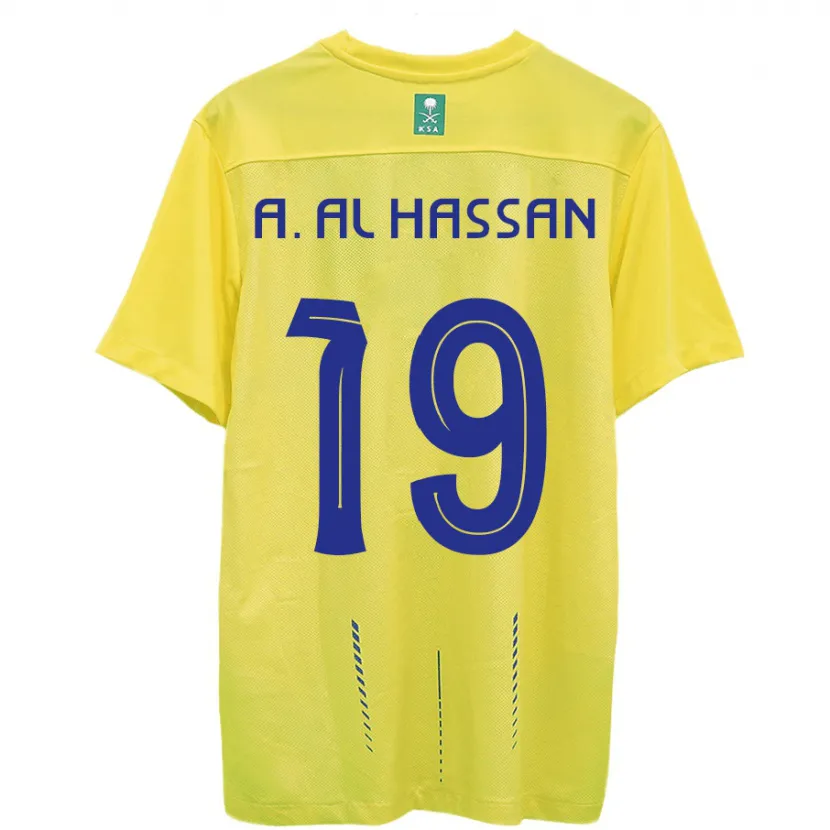 Danxen Niño Camiseta Ali Al-Hassan #19 Amarillo 1ª Equipación 2023/24 La Camisa