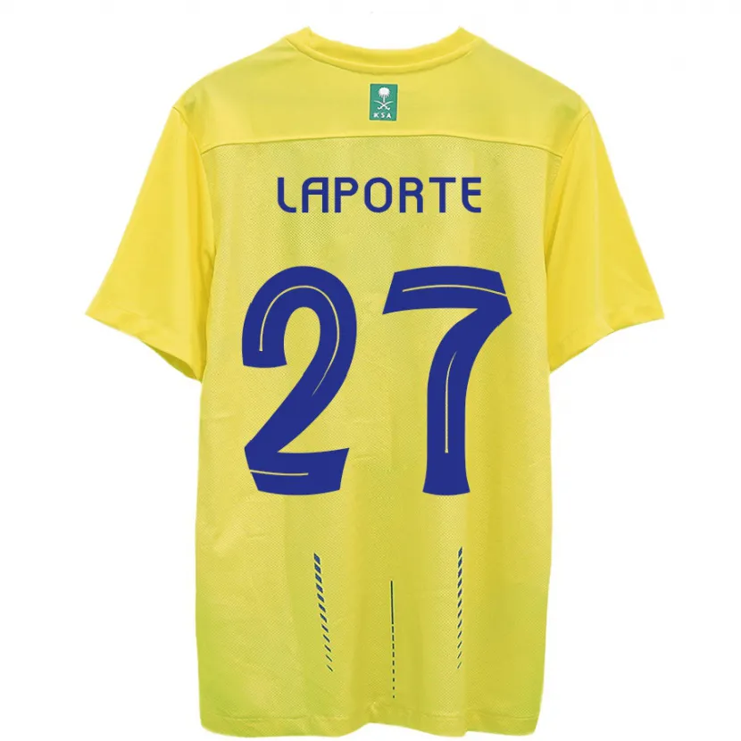 Danxen Niño Camiseta Aymeric Laporte #27 Amarillo 1ª Equipación 2023/24 La Camisa