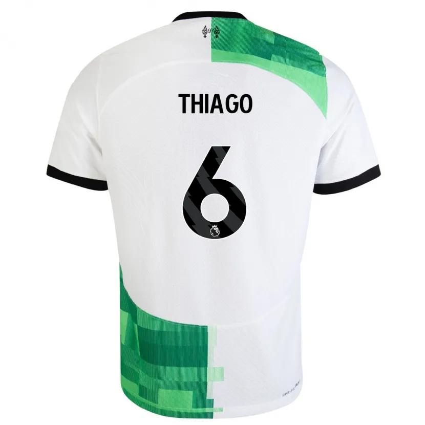 Danxen Niño Camiseta Thiago #6 Blanco Verde 2ª Equipación 2023/24 La Camisa