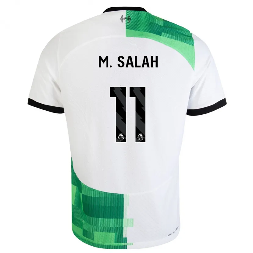 Danxen Niño Camiseta Mohamed Salah #11 Blanco Verde 2ª Equipación 2023/24 La Camisa