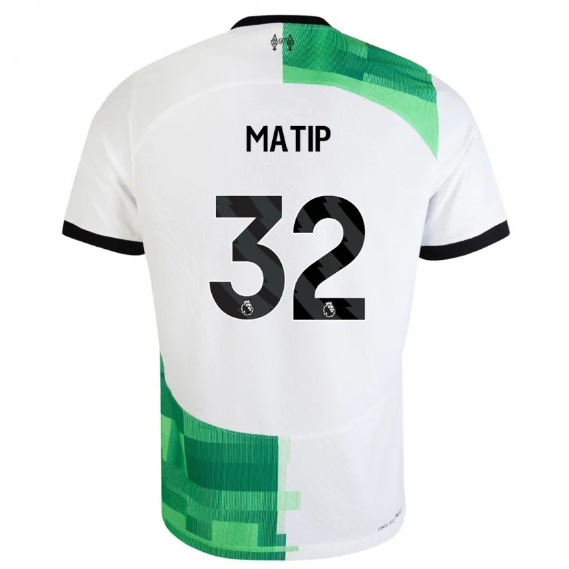 Danxen Niño Camiseta Joel Matip #32 Blanco Verde 2ª Equipación 2023/24 La Camisa