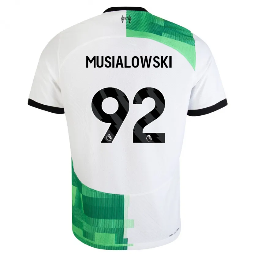 Danxen Niño Camiseta Mateusz Musialowski #92 Blanco Verde 2ª Equipación 2023/24 La Camisa