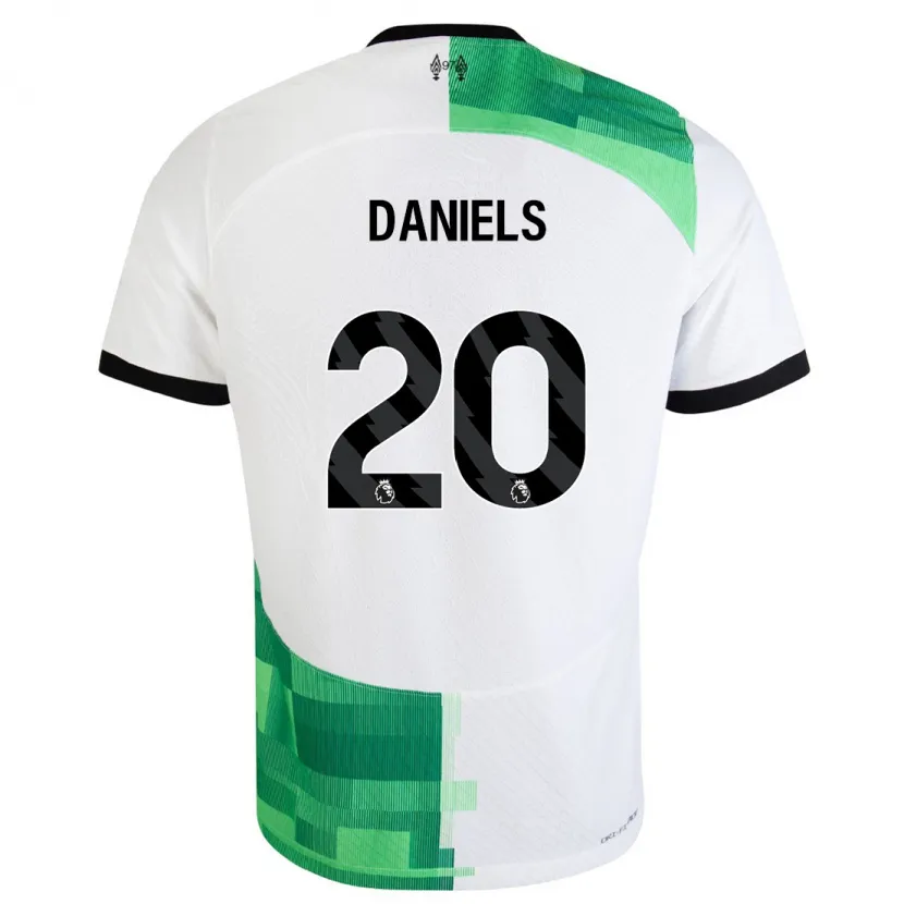 Danxen Niño Camiseta Yana Daniels #20 Blanco Verde 2ª Equipación 2023/24 La Camisa