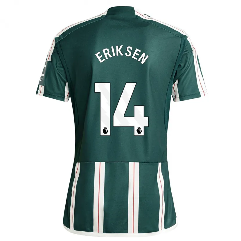 Danxen Niño Camiseta Christian Eriksen #14 Verde Oscuro 2ª Equipación 2023/24 La Camisa