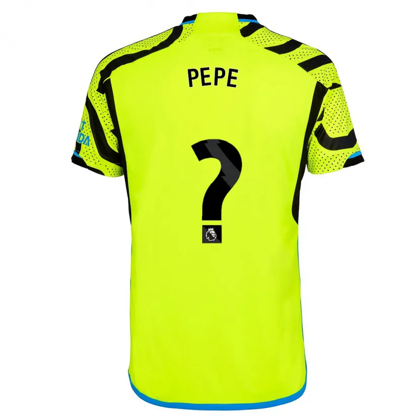 Danxen Niño Camiseta Nicolas Pépé #0 Amarillo 2ª Equipación 2023/24 La Camisa