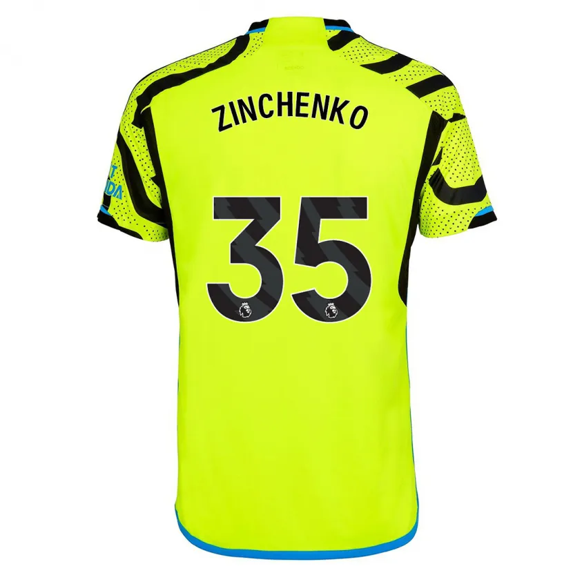 Danxen Niño Camiseta Oleksandr Zinchenko #35 Amarillo 2ª Equipación 2023/24 La Camisa