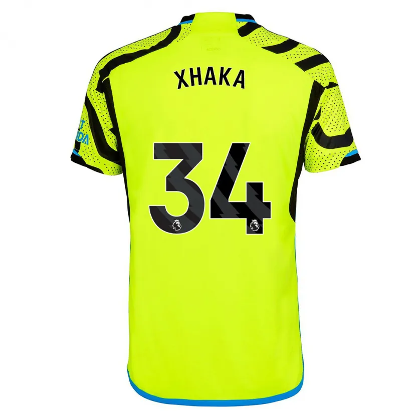 Danxen Niño Camiseta Granit Xhaka #34 Amarillo 2ª Equipación 2023/24 La Camisa