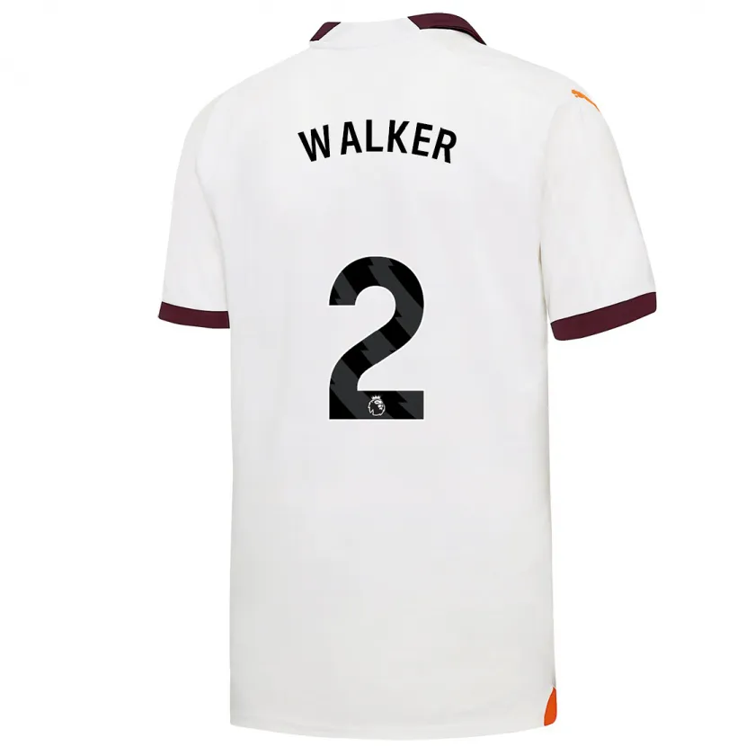 Danxen Niño Camiseta Kyle Walker #2 Blanco 2ª Equipación 2023/24 La Camisa