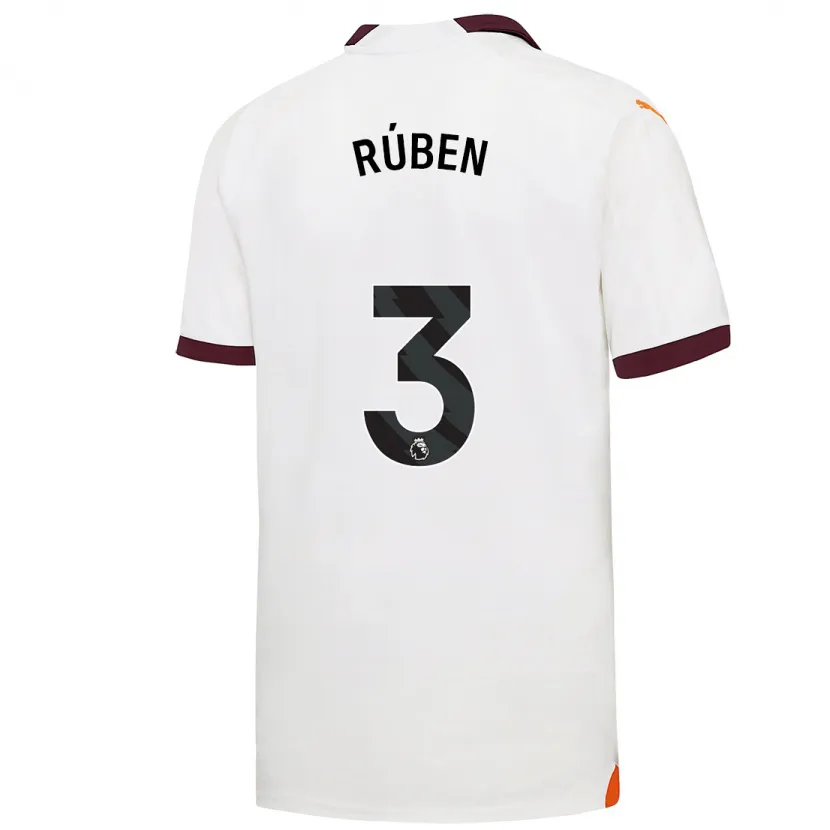 Danxen Niño Camiseta Rúben Dias #3 Blanco 2ª Equipación 2023/24 La Camisa