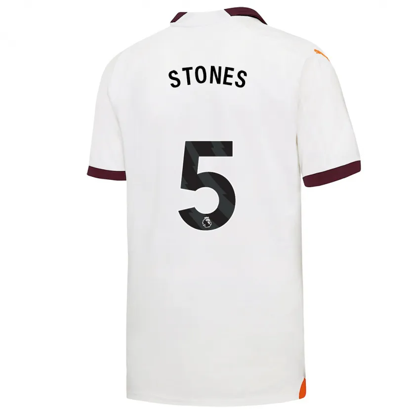 Danxen Niño Camiseta John Stones #5 Blanco 2ª Equipación 2023/24 La Camisa